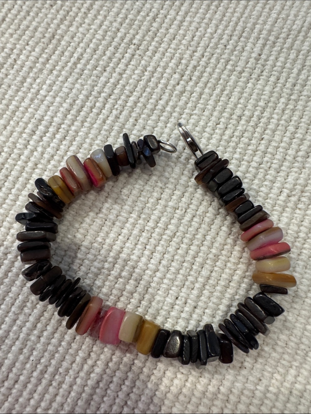 Multicolor Stone Chip Bracelet - Pink, Brown & Yellow